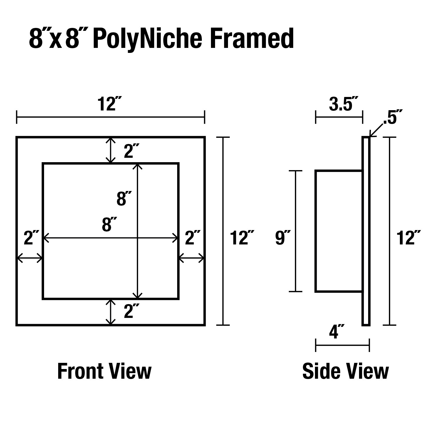 PolyNiche Foam Shower Niche – EPS Waterproof 8″x8″ – Shampoo Soap Shelf Tile