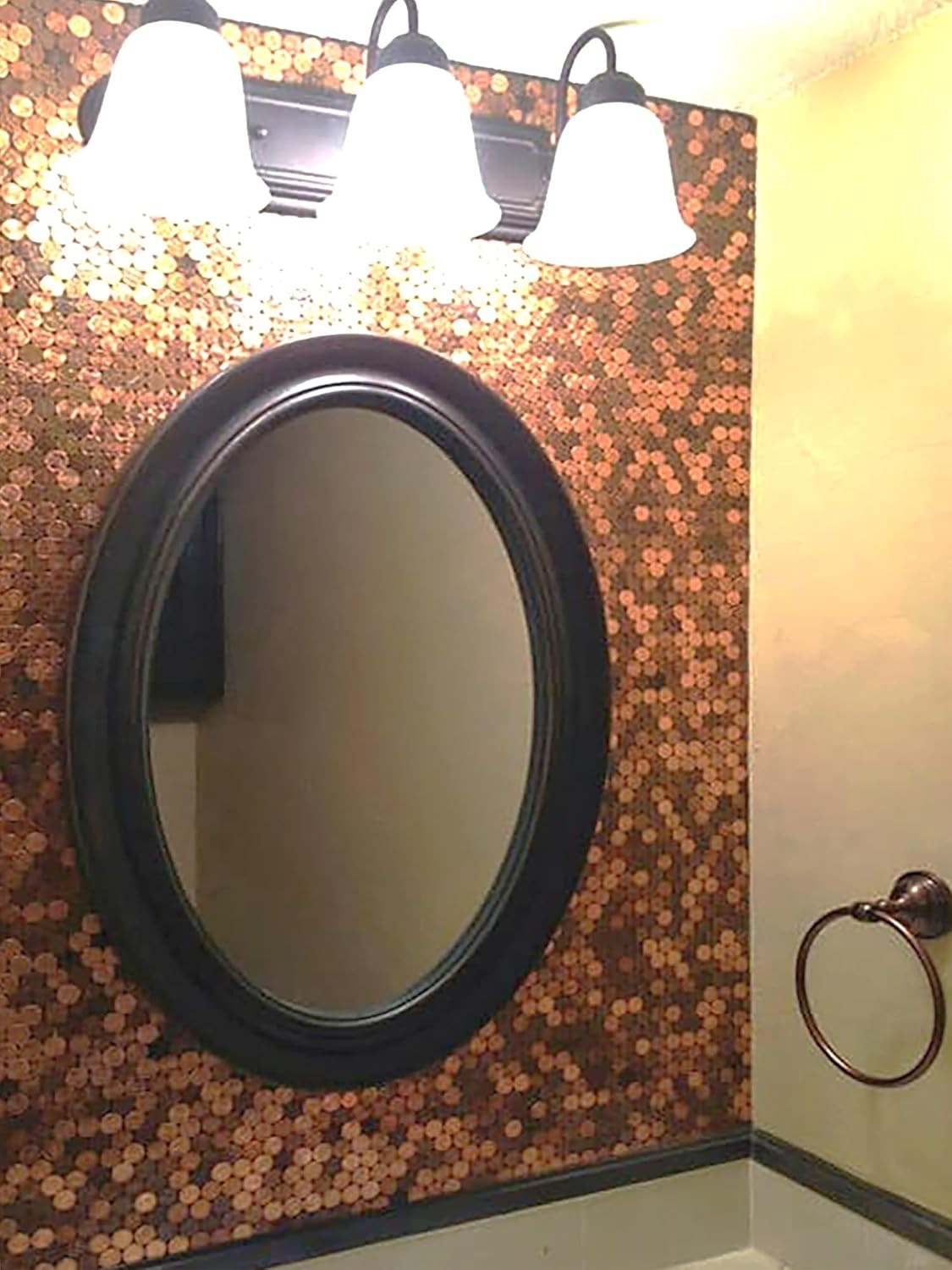 Copper Penny Mosaic Tile Backsplash – 5 Sheets for Shower & Floor Use