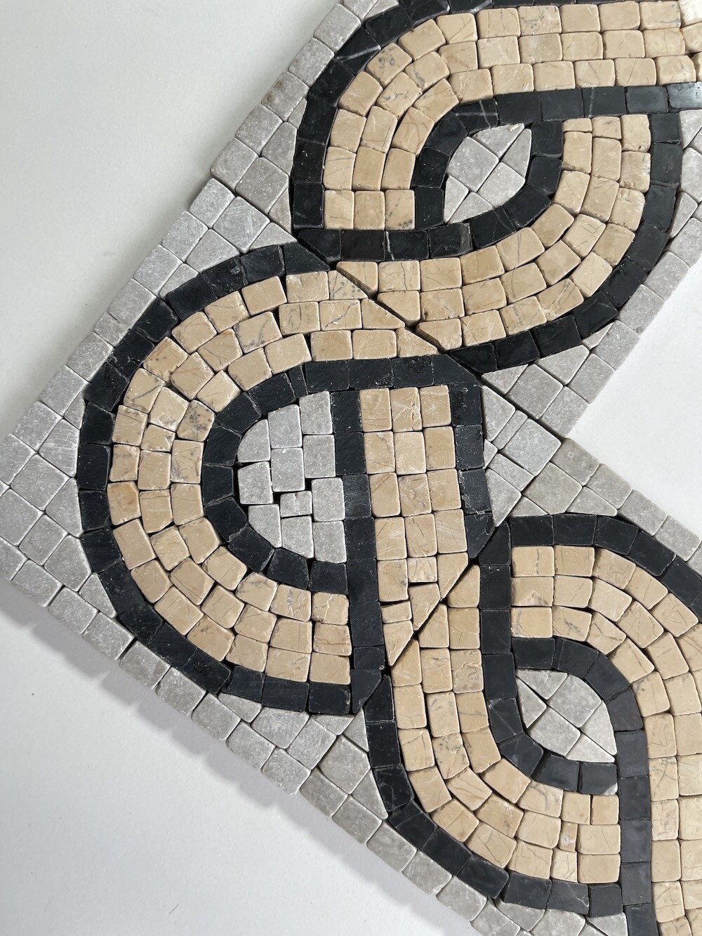 B4670T Marble Mosaic Border Accent Listello Tile Wave Nova 4×12 Tumbled