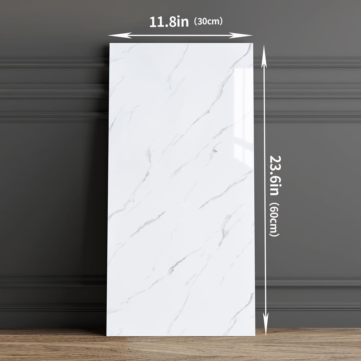 14Pcs Peel and Stick Wall Panels, 60x30cm Marble Look for Kitchen Living Room