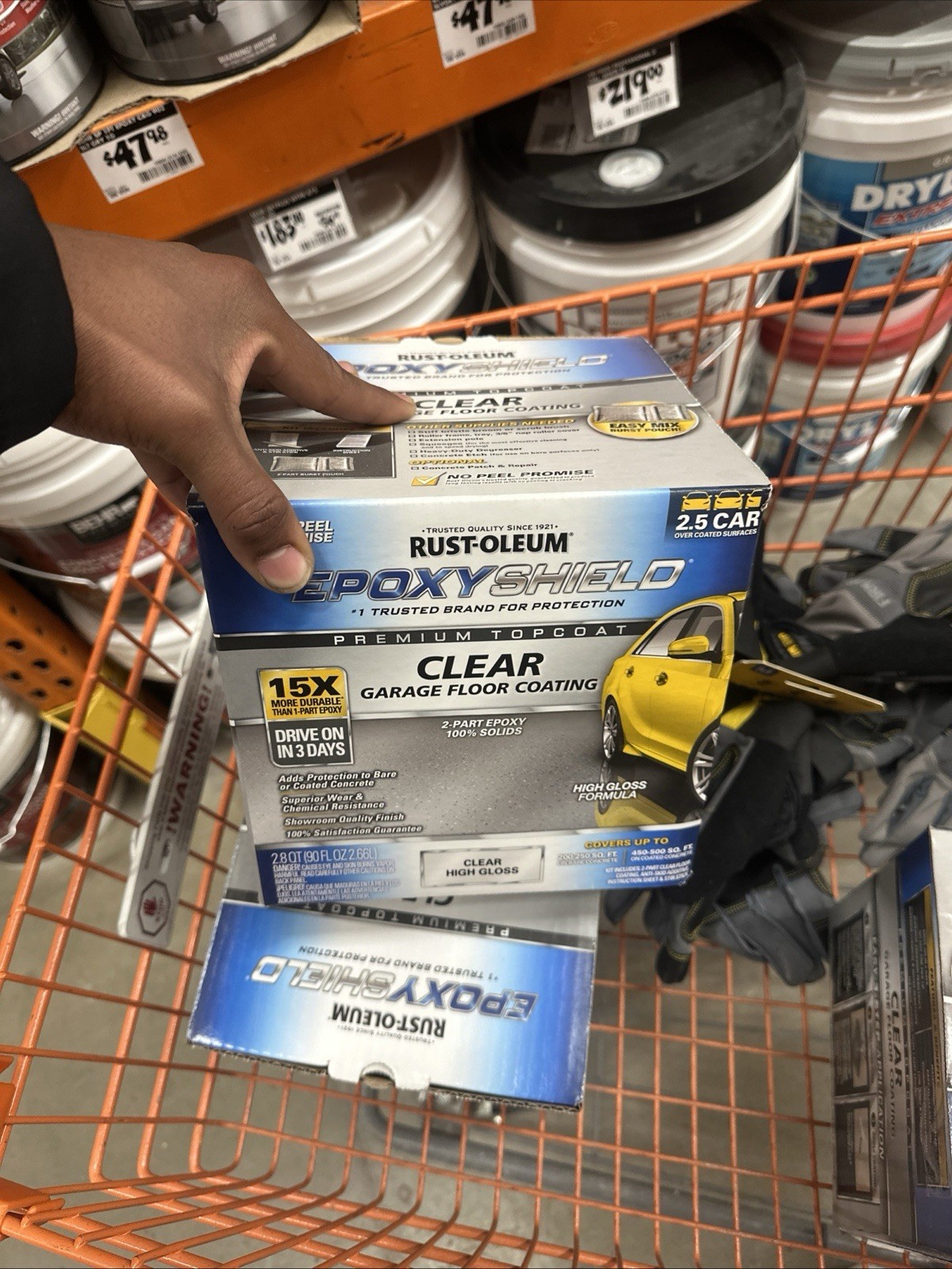 Rust-Oleum EpoxyShield Clear High Gloss Epoxy Garage Floor Coating 2.8 QT