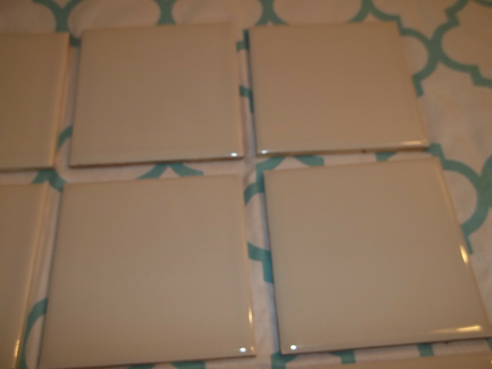 Vtg Lot of 12 1950’s Stylon Glossy Ceramic Light Gray Bathroom Wall Tiles 4 1/4″