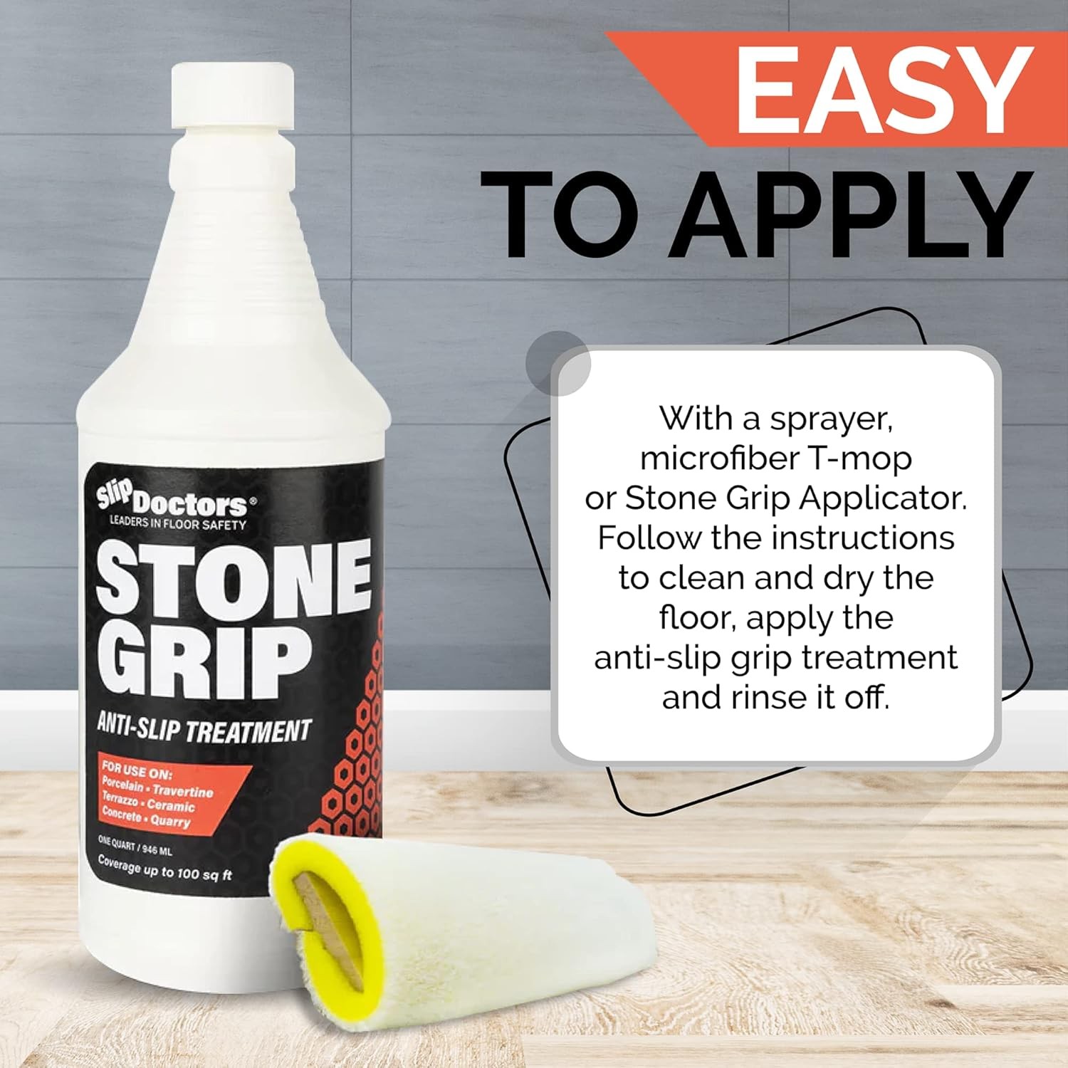 Stone Grip Industrial (Quart) Non-Slip Floor Treatment for Tile and to…