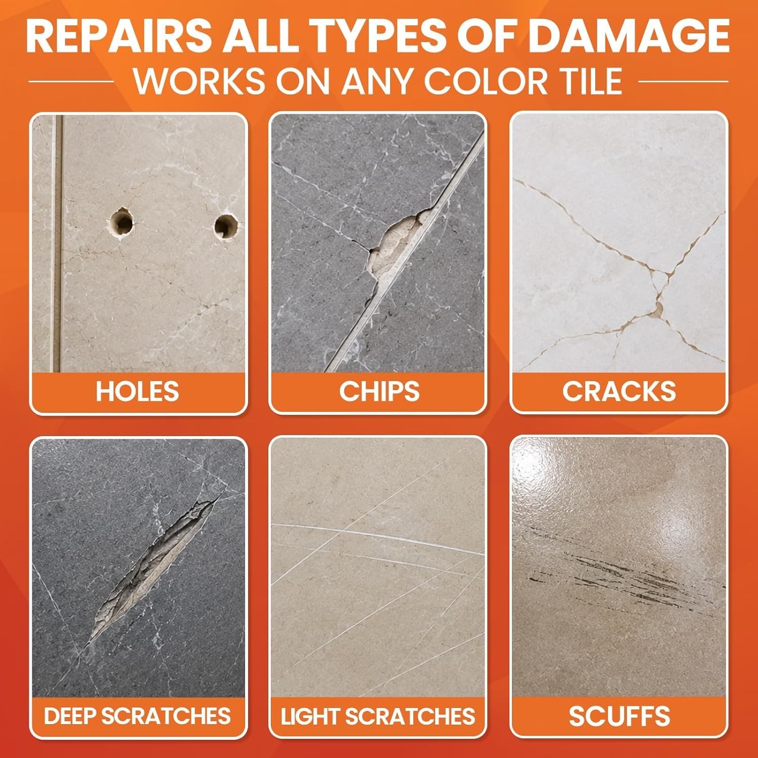 Tile Repair Kit, Ceramic Tile Repair Kit for Chips & Crack Color Match, Porce…