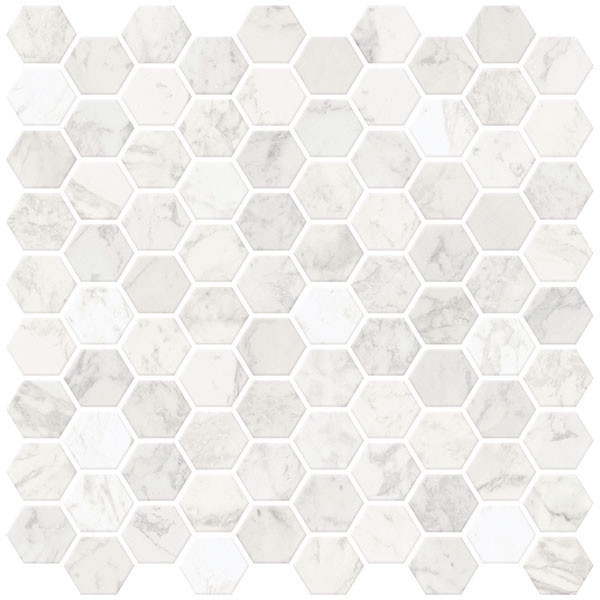 Wallpops Hexagon White Geometric Farmhouse Peel & Stick Tile Backsplash Diy