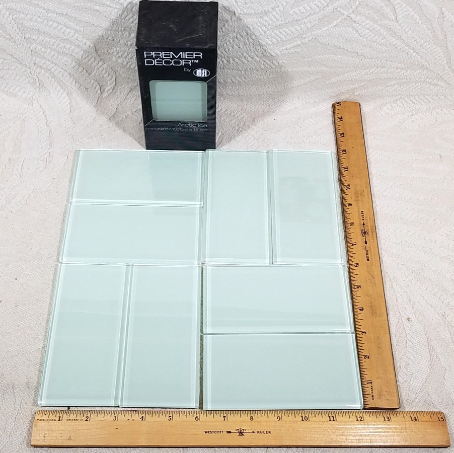PREMIER DECOR by MSI ARCTIC ICE GLASS SUBWAY TILE 3X6 (8 TILES)