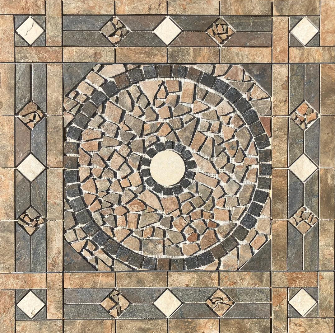 36″ x 36″ Tile Medallion Mosaic – Happy Floors Phoenix tile series – Ayers Rock