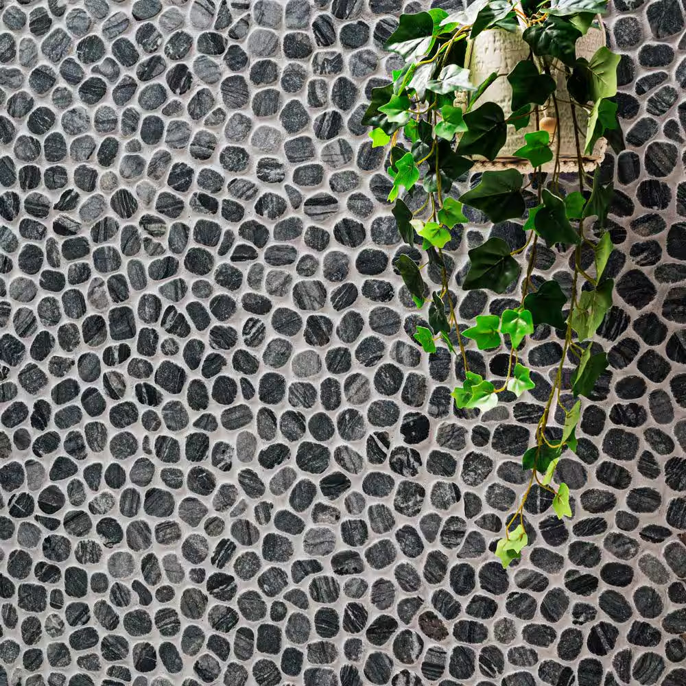 Henley Pebble 12 In. X 12 In. X 10Mm Tumbled Marble Mosaic Floor and Wall Tile (