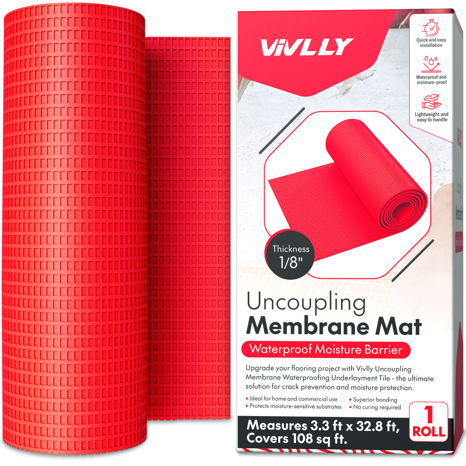 Vivlly1/8” Uncoupling Membrane 108 sq. ft.