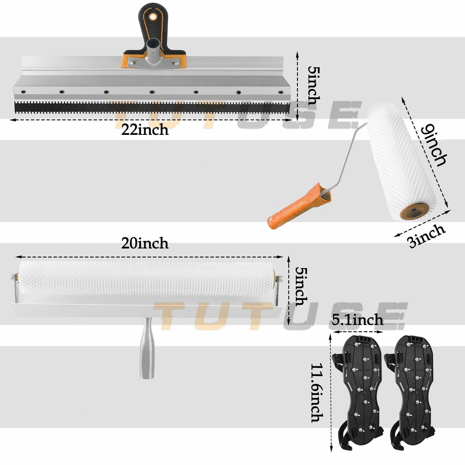 Self-Levelling Cement Tool Kit,Epoxy Floor Paint Tool,Stainless Steel Scraper