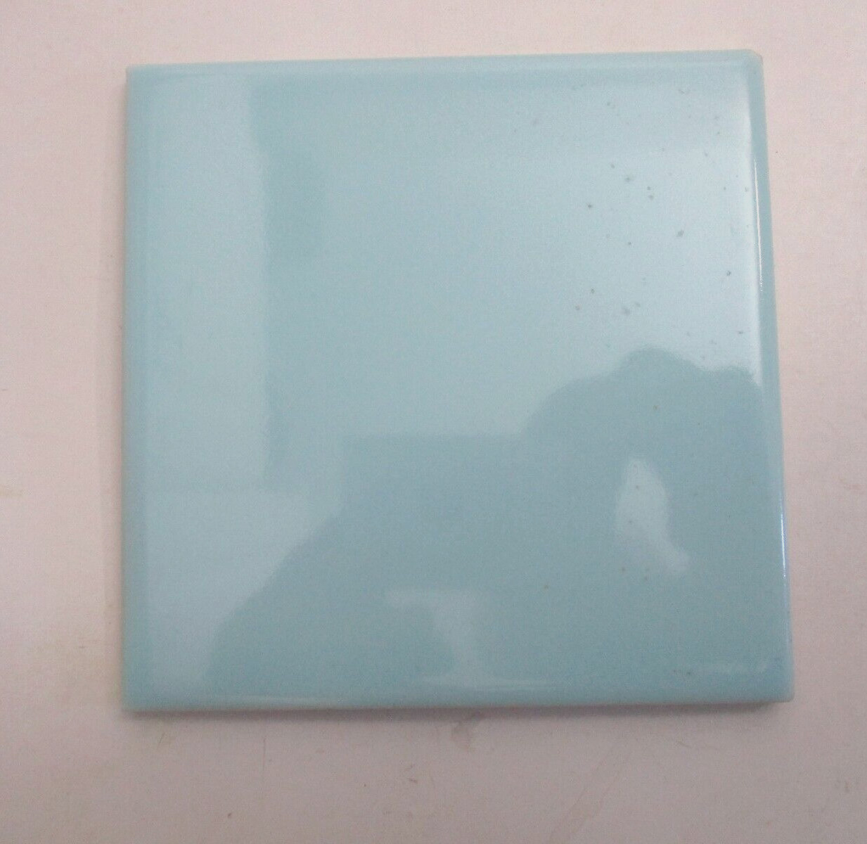 1 Tile Atco USA 4-3/8″ Gloss Pale Powder Blue Ceramic Wall 1950s Retro Vintage