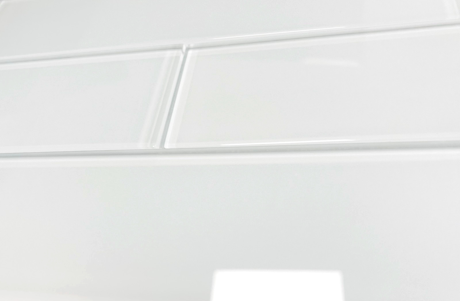 Snow White 3×12 Shiny Subway Glass Tile Backsplash Shower Kitchen (1 Sqft)