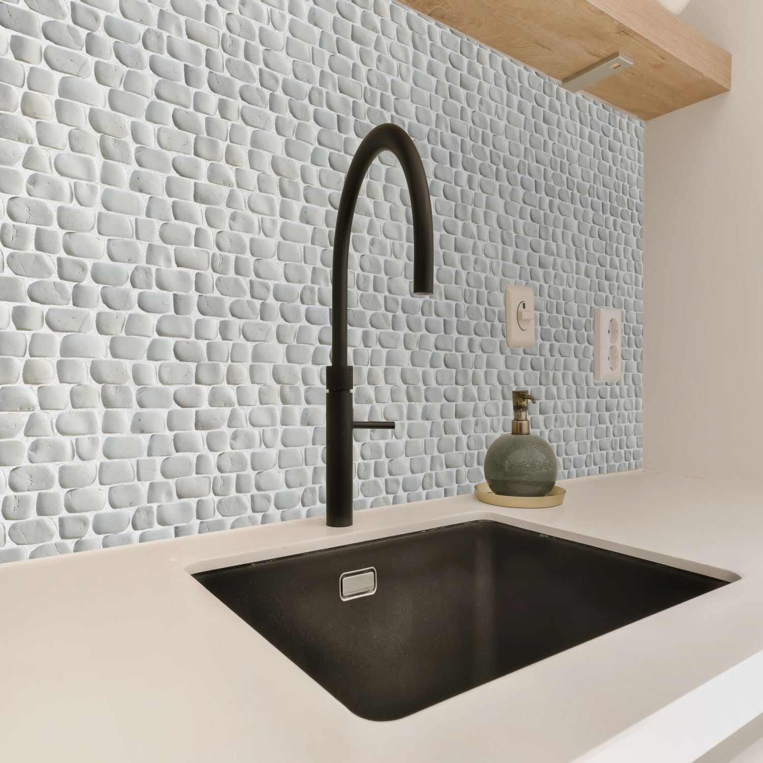 Strip White Natural Stone Mosaic Wall & Floor Tile ($12.71/SqFt)