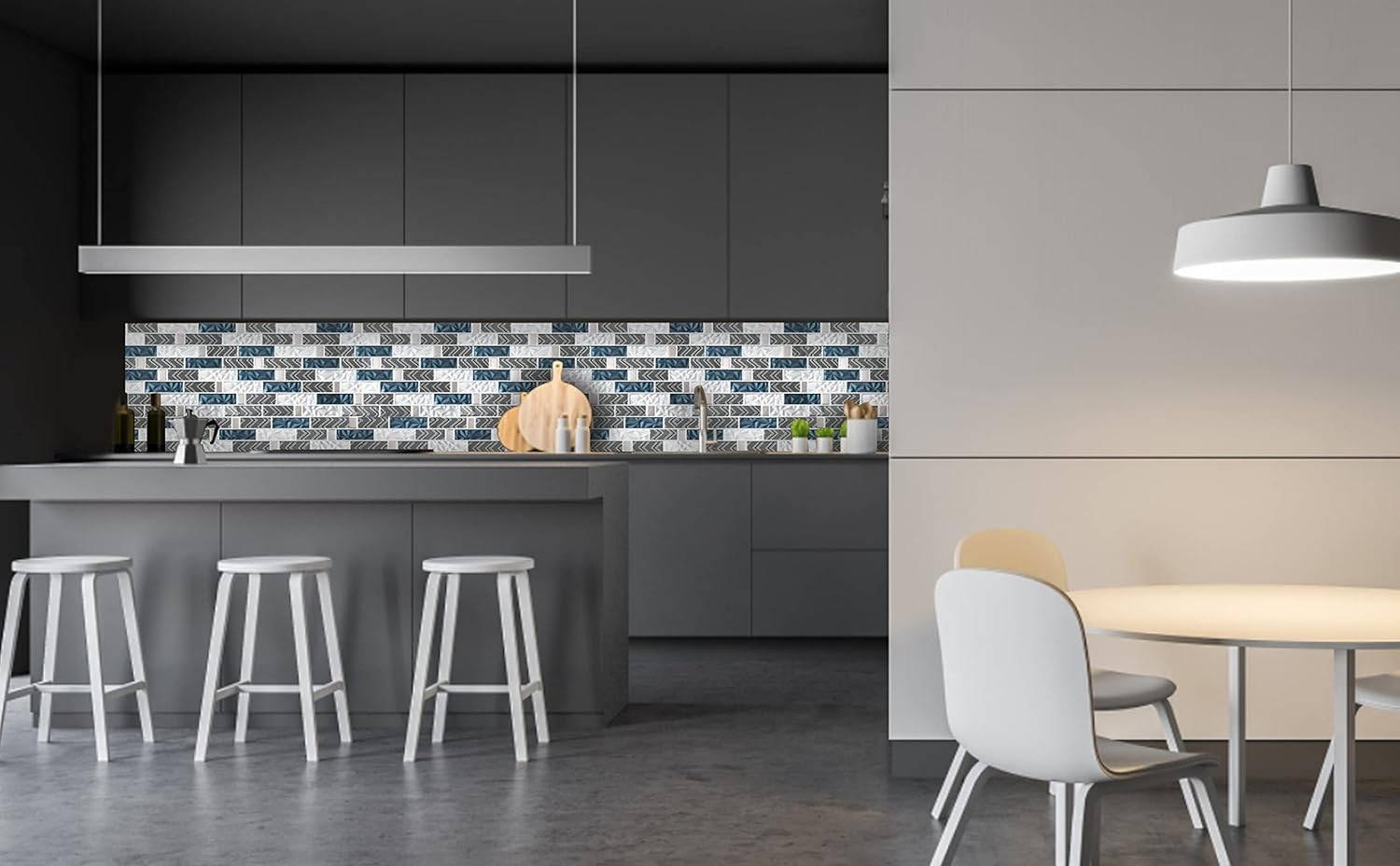 Glass Tiles Backsplash Subway Blue Mosaic Tile for Kitchen Bathroom Walls (Pack