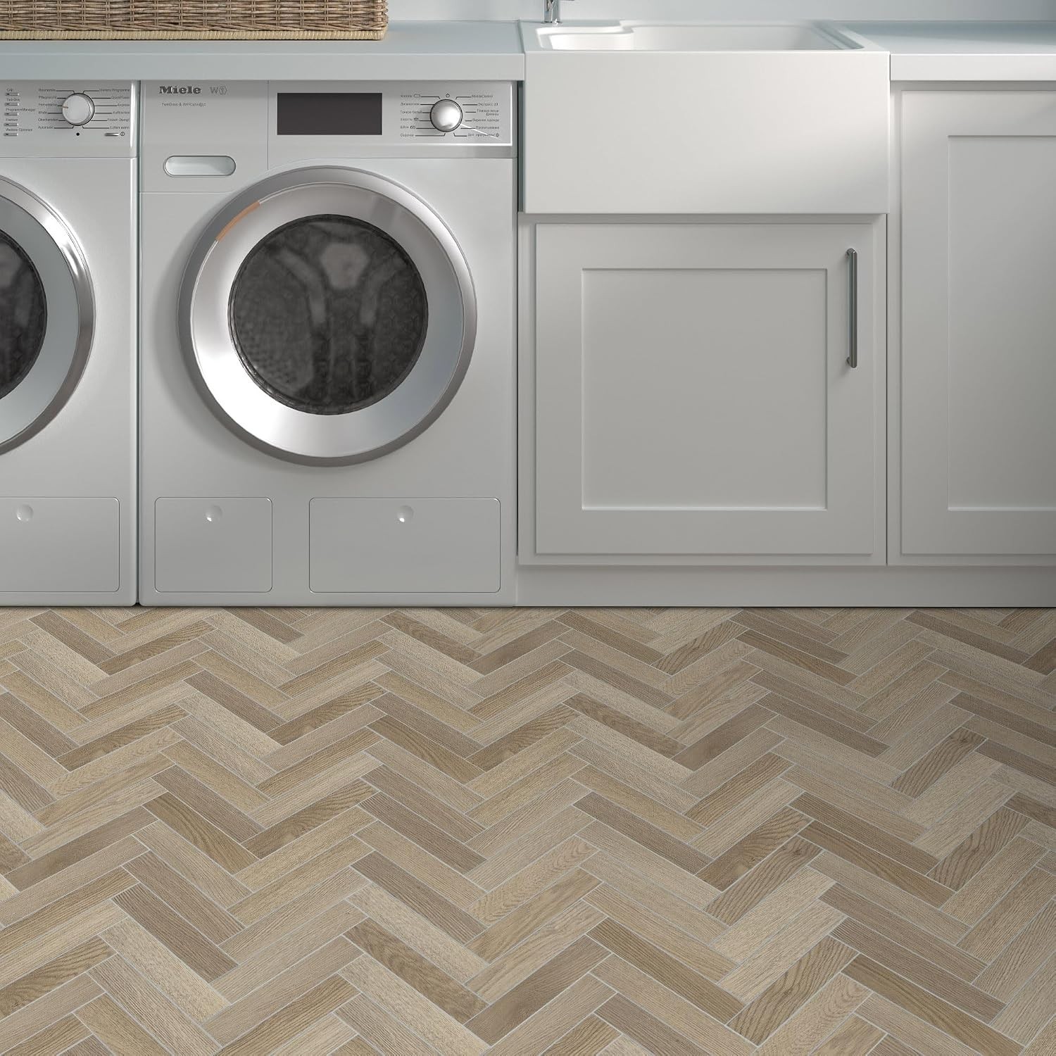 Warm Oak Chevron Style Peel & Stick 12.2″ X 10″ Wall or Floor Tile (12pcs)