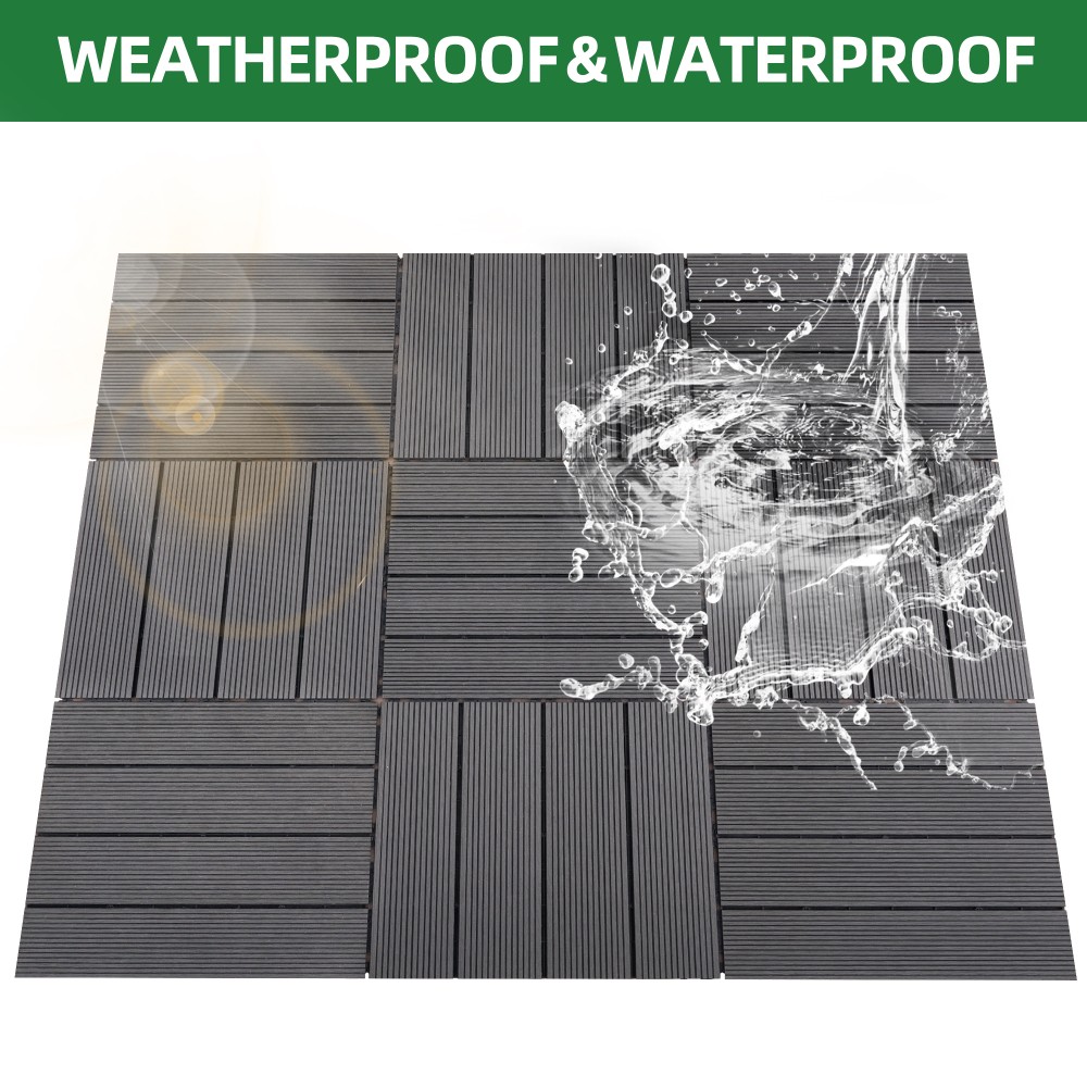 Waterproof Outdoor Indoor Flooring for Patio Backyard DIY Interlocking Deck Tile