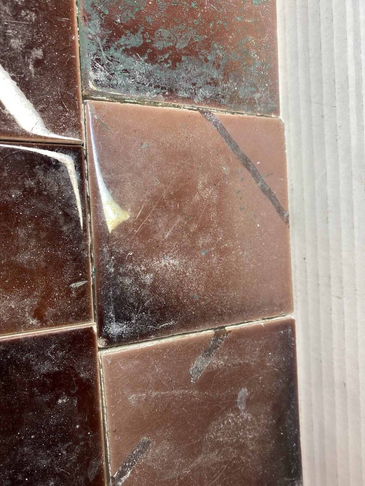 Vintage Lot Of 20 Reclaimed Salvage Wall Tiles Various Sizes And Conditions
