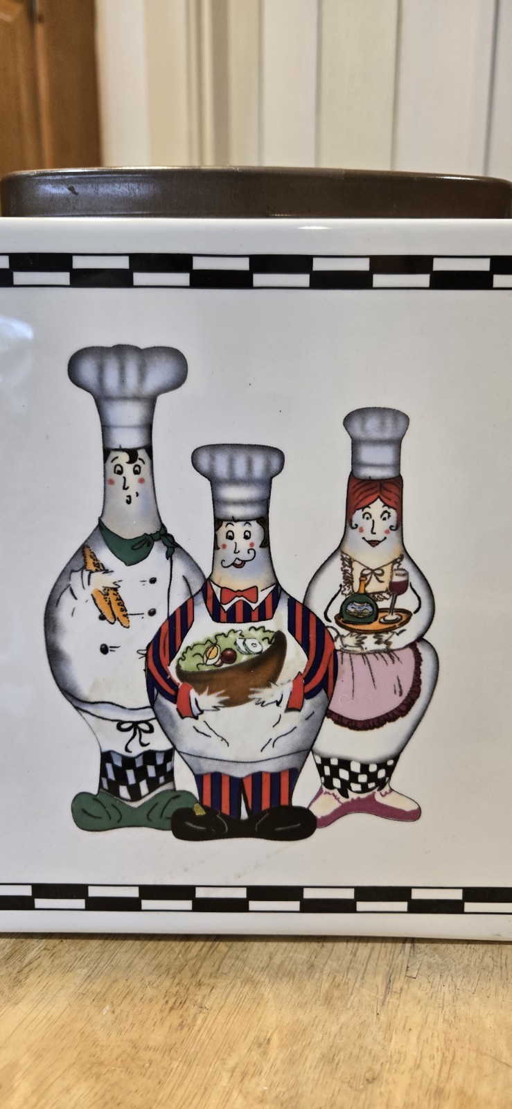 Ceramic Trivet Art Tile Fat Chef Black, White & Red 8″
