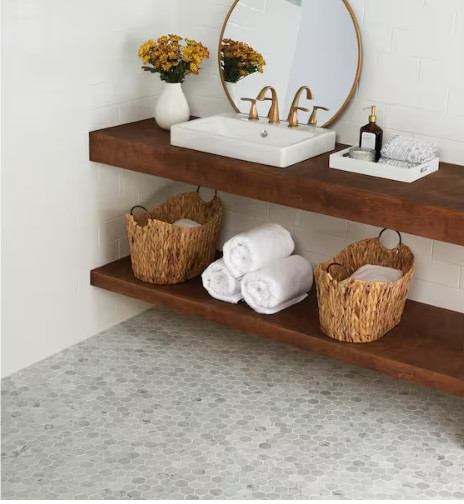 Daltile Restore Mist Honed 12in x 12in Marble Mosaic Tile Backsplash 0.97 sqft