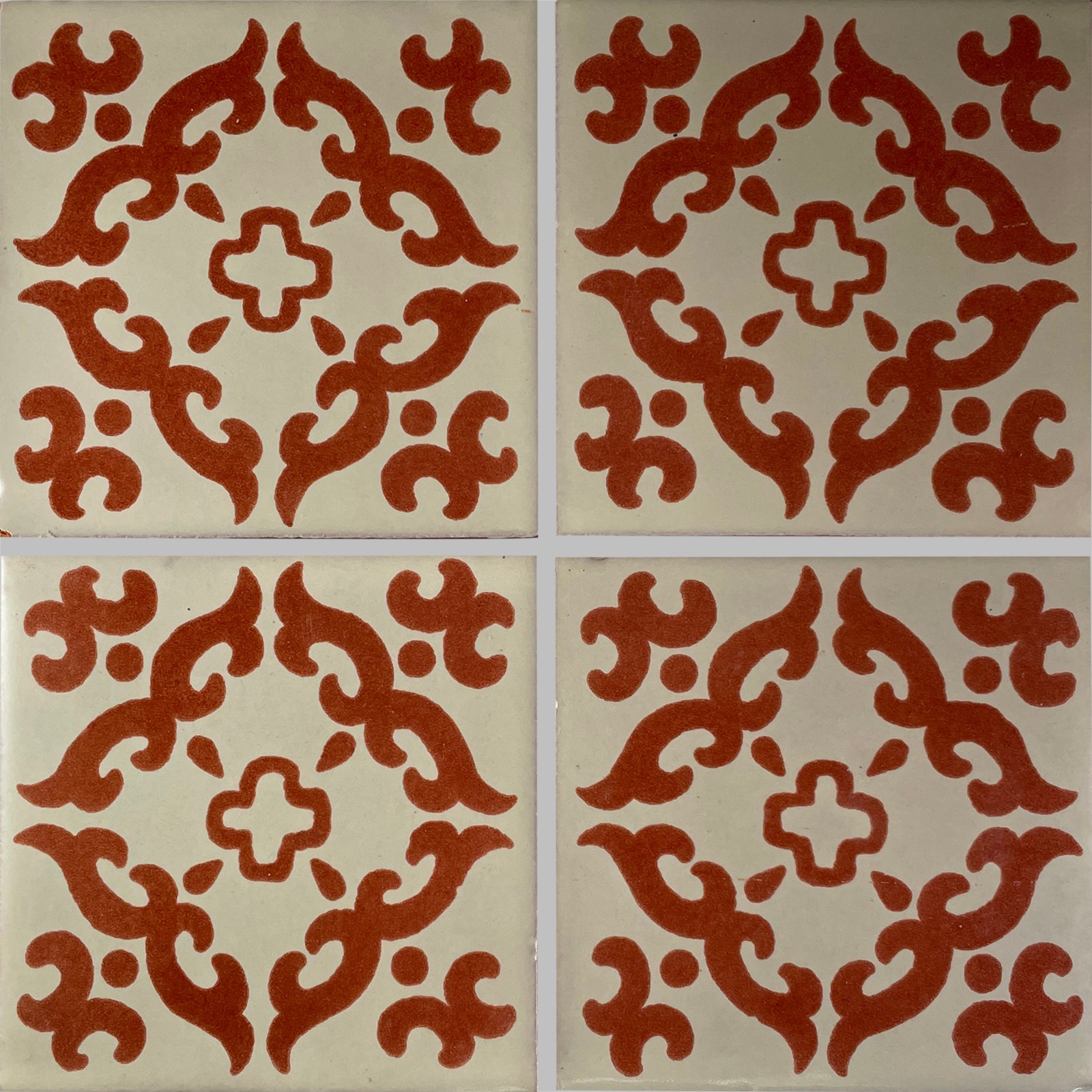 4.2×4.2 9 pcs Terracotta Barroco Mexican Clay Tile Handmade Talavera Backsplash