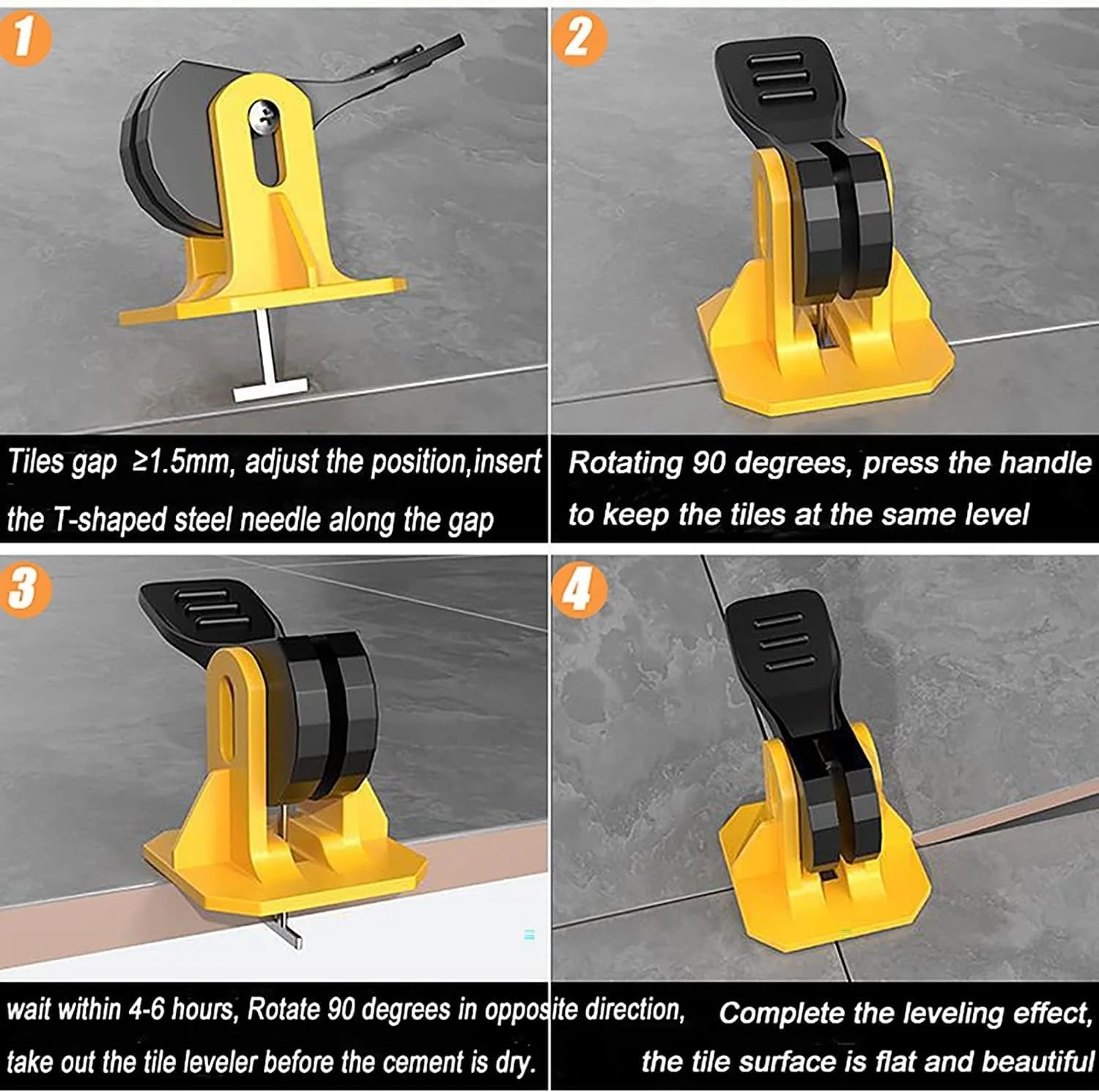 50PCS Tile Leveling System Kit Reusable Tile Spacer Wall Floor Clips Tool