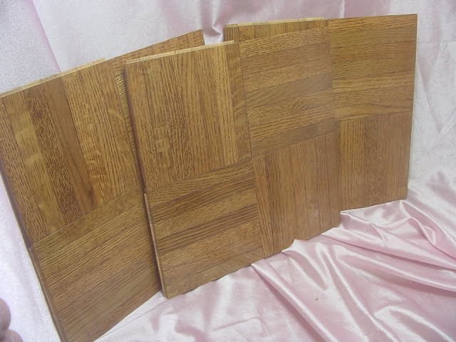 VINTAGE 60s-70s HONEY OAK PARQUET WOOD FLOORING FULL CASE 25 SQ.FT. 12” x 12″
