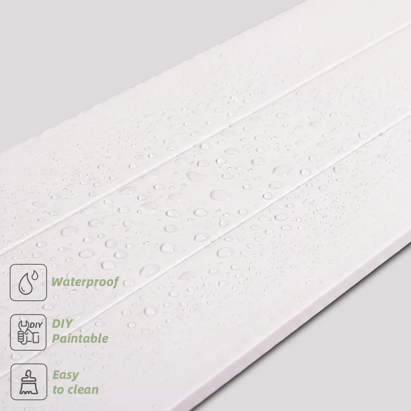 Board and Batten Wall Panel Kit Wainscoting Panels White, 10-Piece Set Painta…