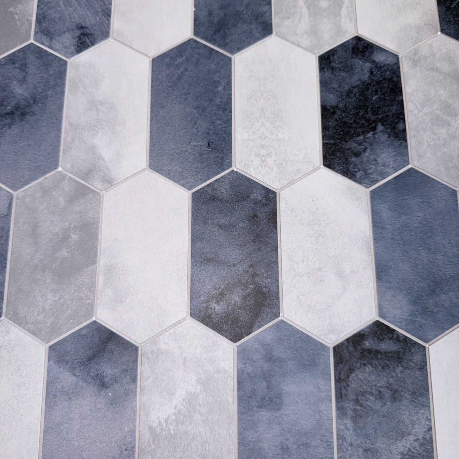 10-Sheet 12″x11.5″ Honeycomb Peel and Stick Backsplash Wall Mosaic Tile Blue