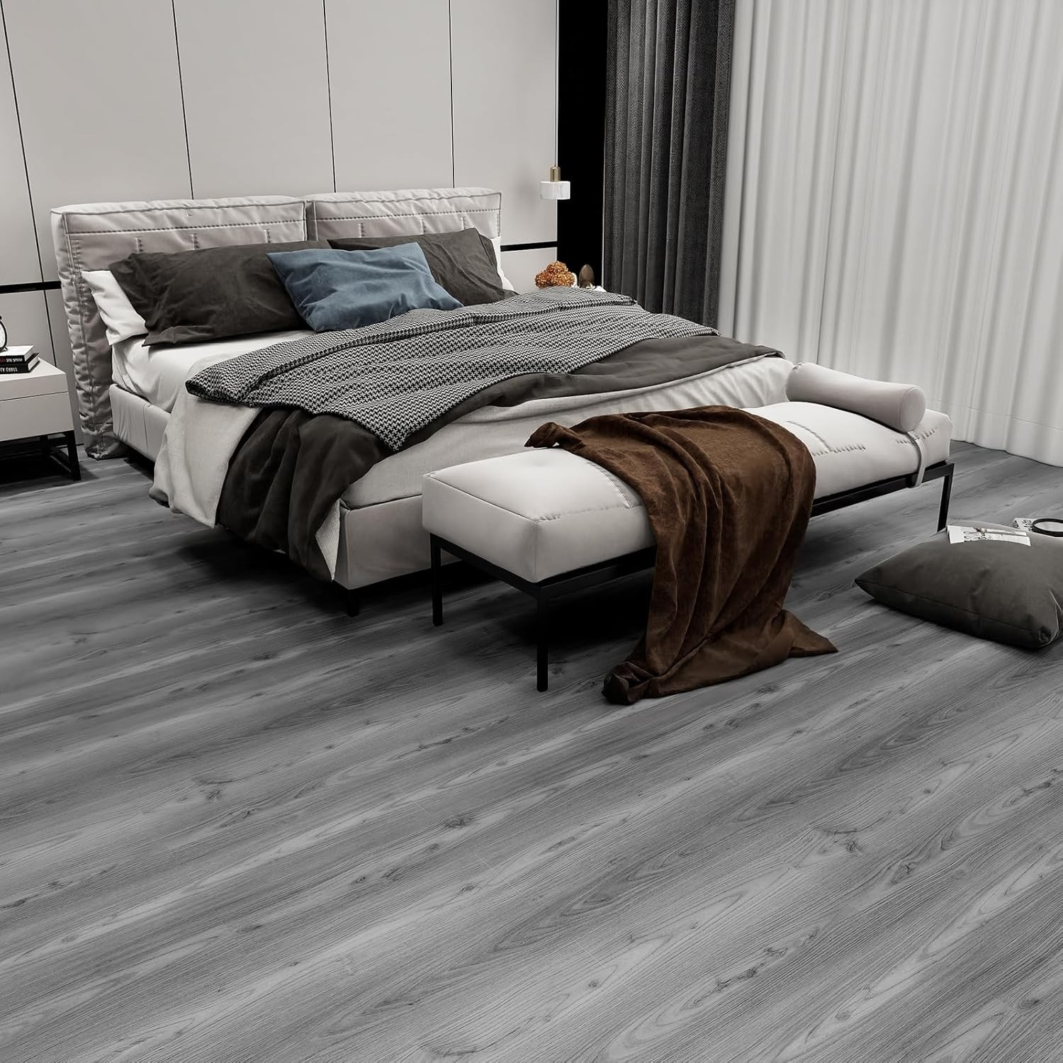 Peel and Stick Wood Floor Tiles, 36″×6″, 36 Pack