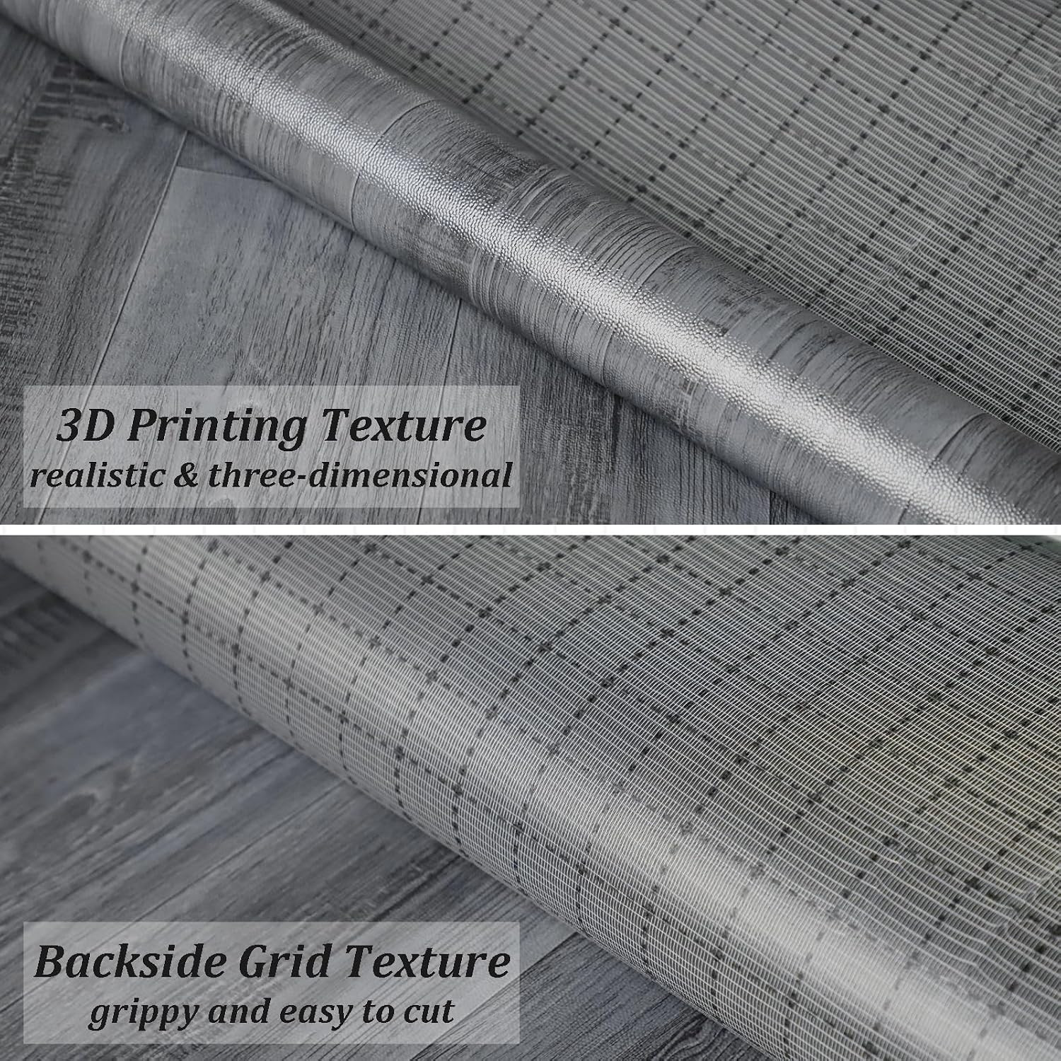 Dark Grey Oak Vinyl Flooring Roll 39.4″ x 196.8″ – Waterproof & Easy DIY