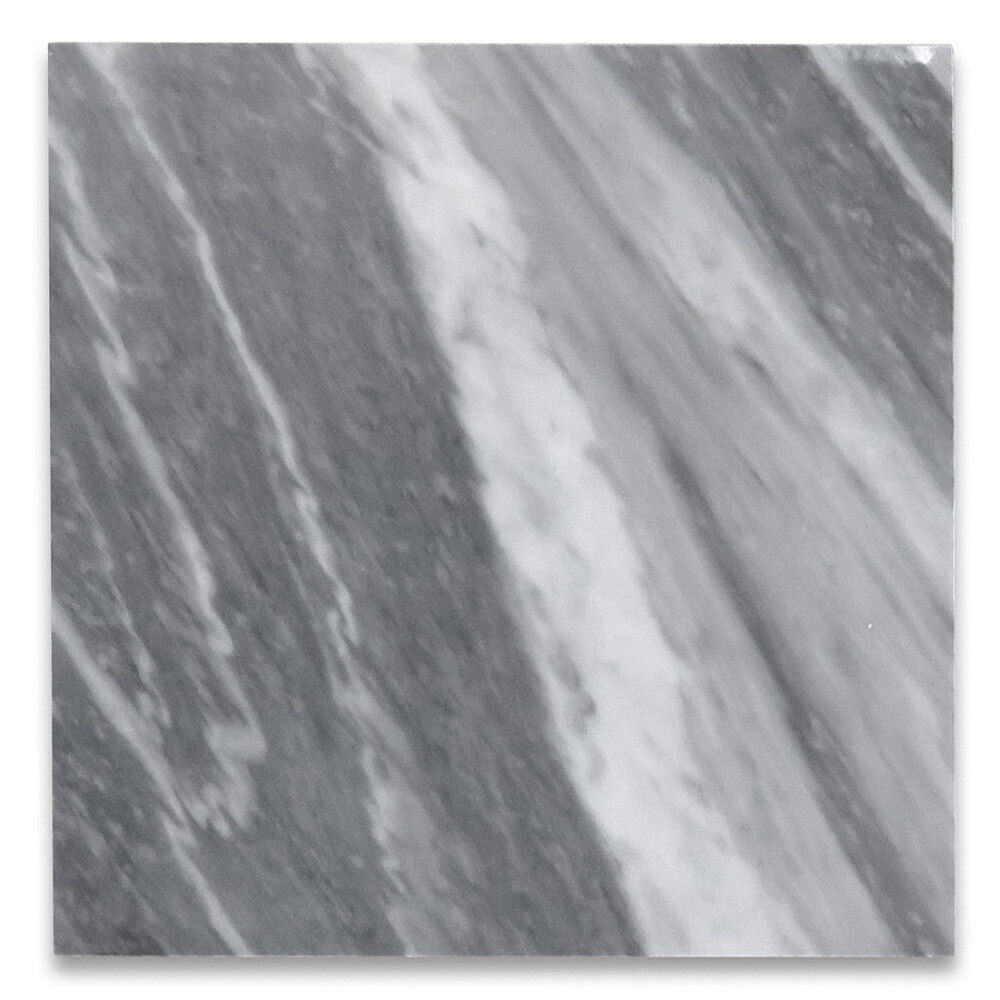 K44P Bardiglio Gray Dark Grey Marble 12×12 Tile Polished