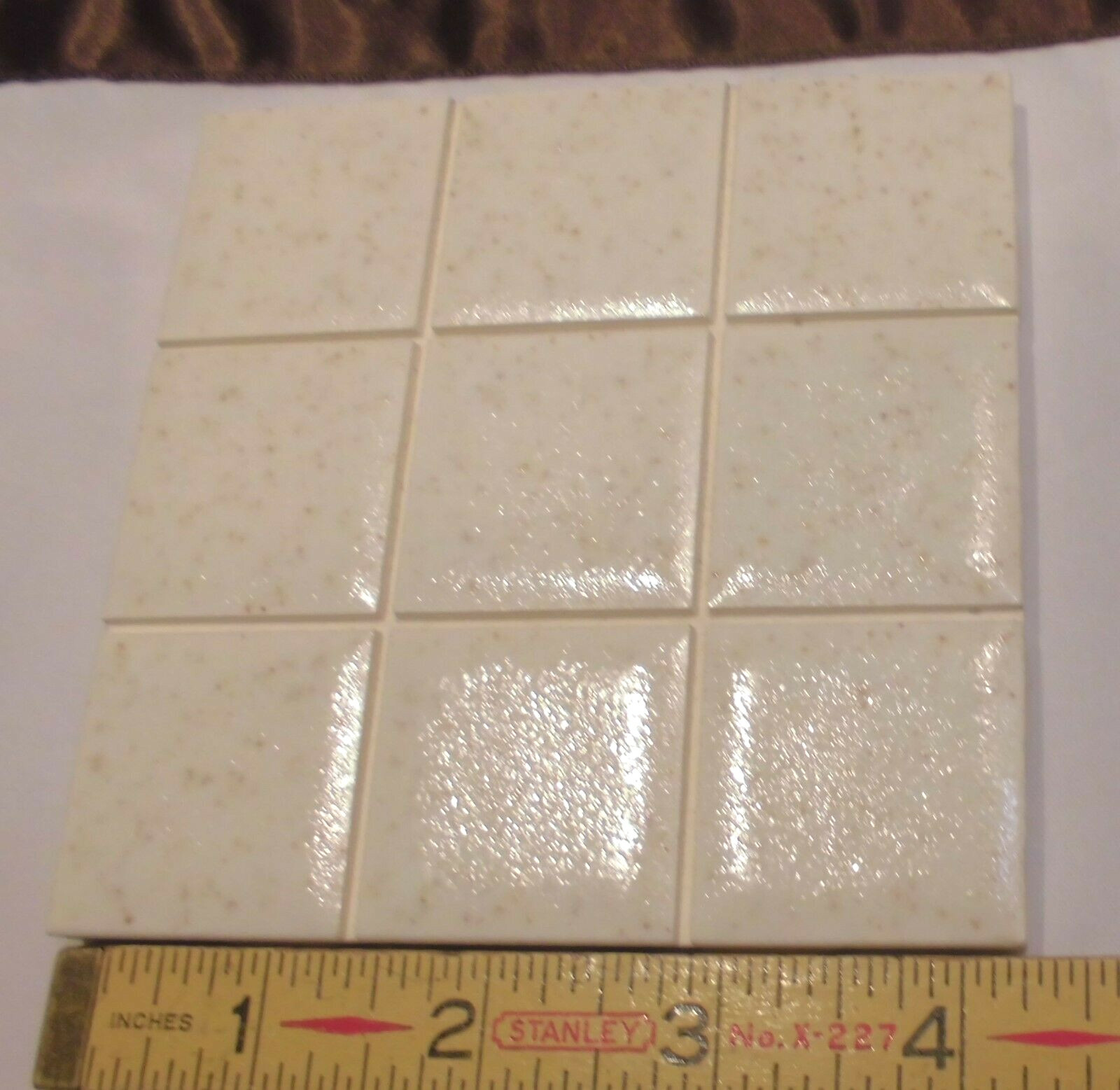 1 pc. Ceramic Tile *Gold Mist* Scored by American Olean 4-1/4″ Crystalline Glaze