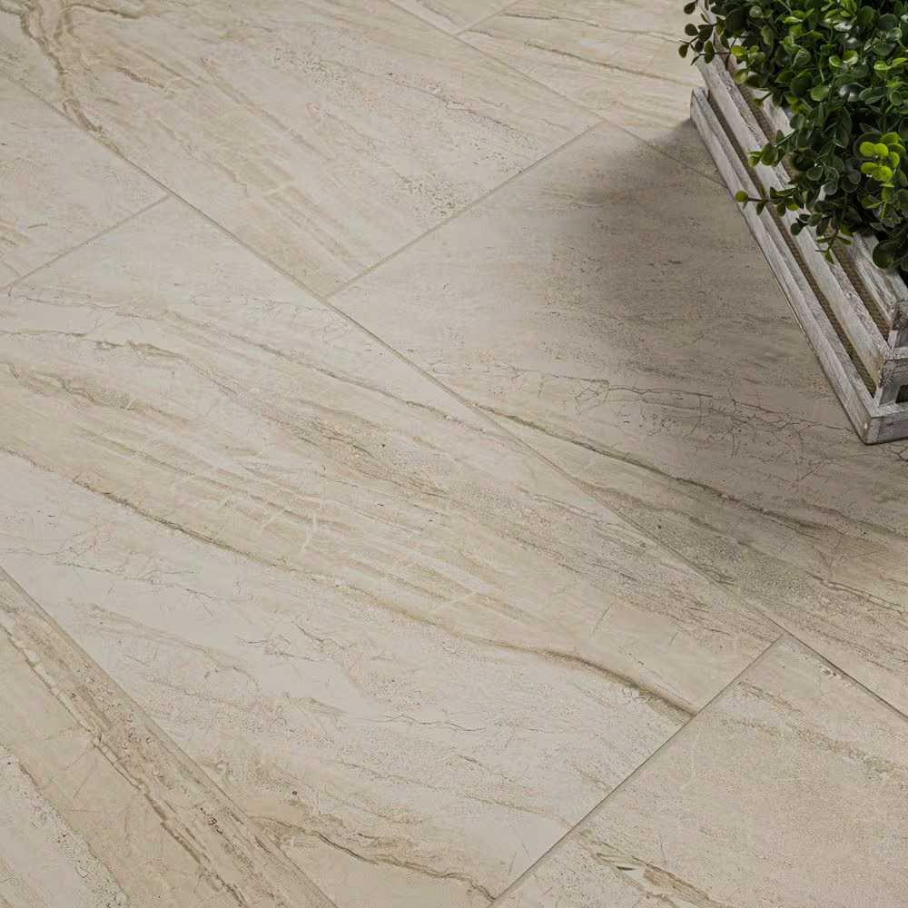 Vigo Beige 12 In. X 24 In. Matte Ceramic Stone Look Floor and Wall Tile (16 Sq.