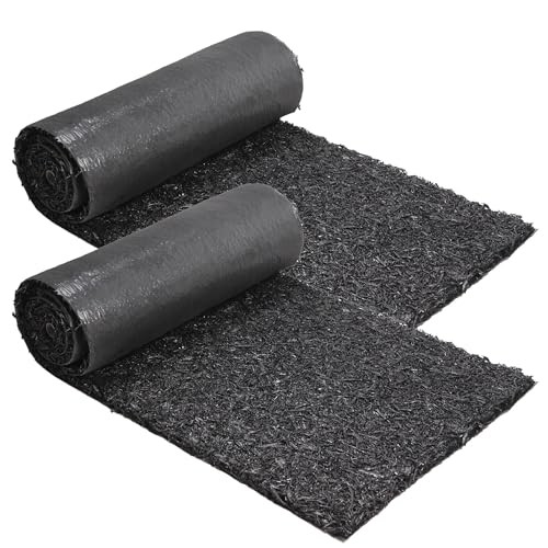 2 Pack Rubber Mulch Roll Mat for Landscaping Recycled Rubber Walkway Black