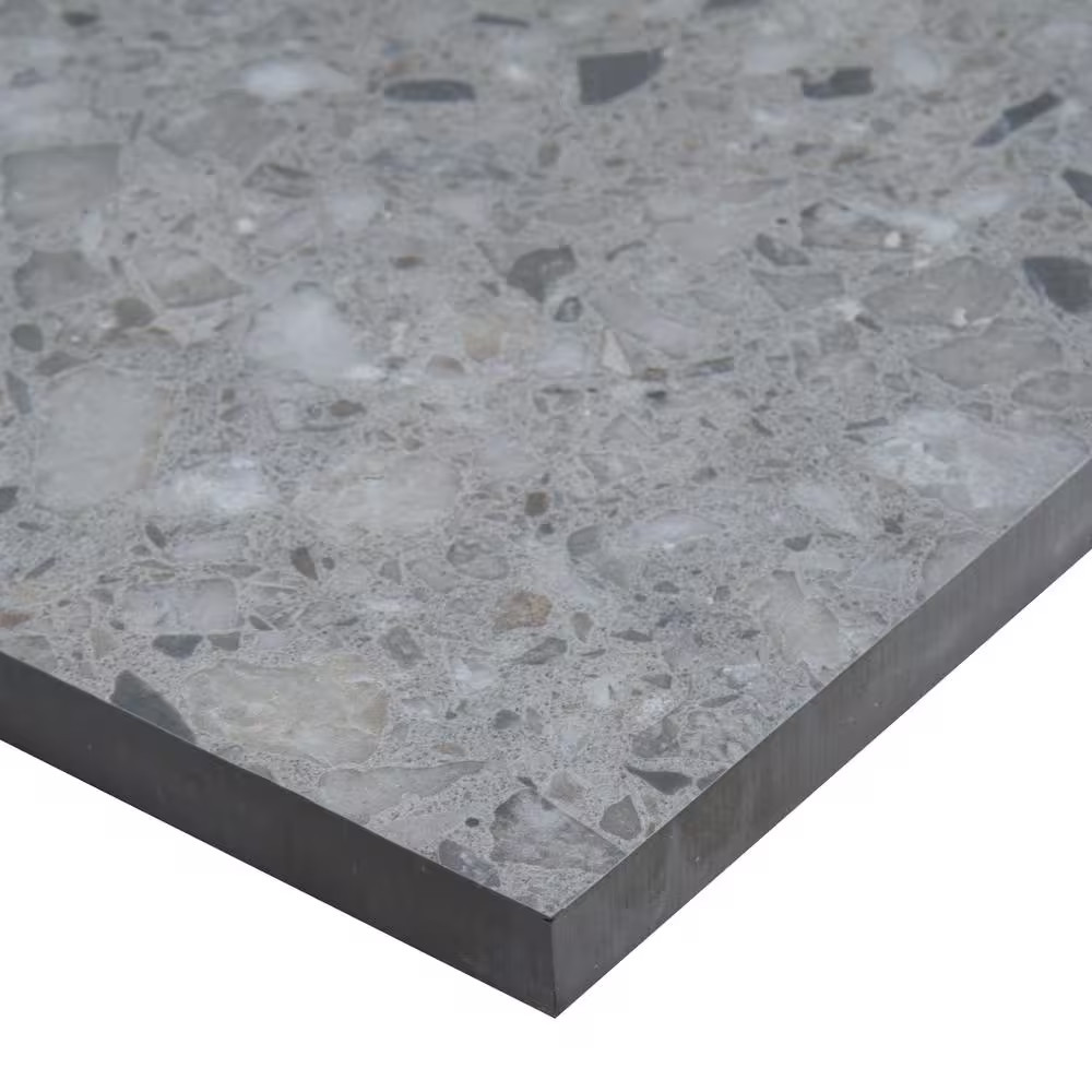 Terrazo Gris 2 Cm. X 24 In. X 24 In. Matte Porcelain Paver Floor Tile (8 Sq. Ft.
