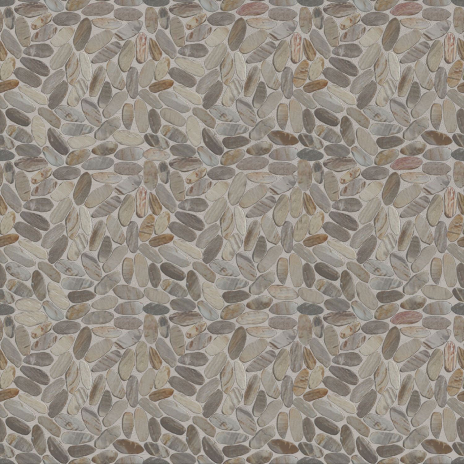 Oval Petrifiedwood Floor and Wall Mosaic Tile