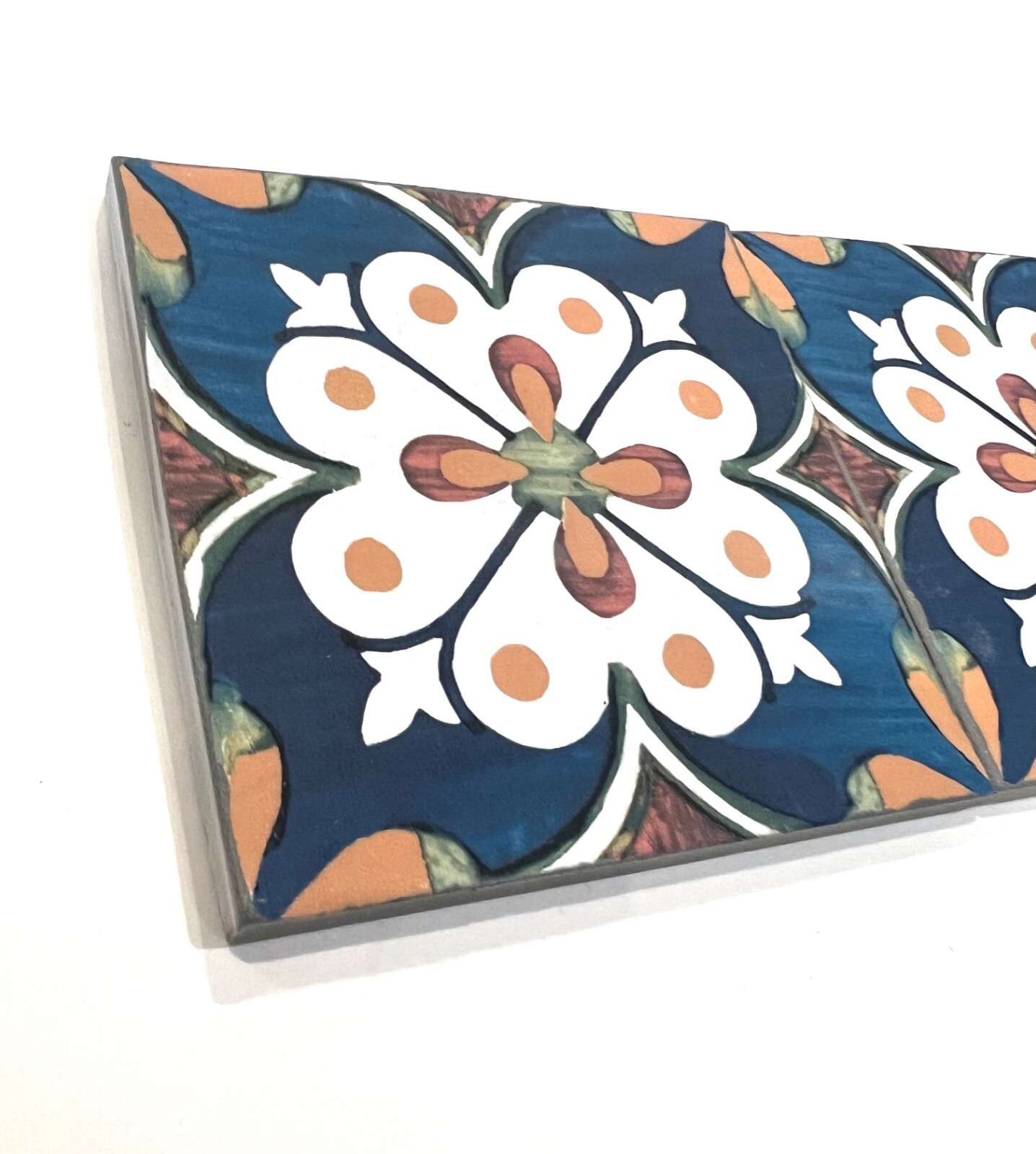 4.5×4.5 Mallorca Collection Blue Pattern 2 Porcelain Wall Tile Pool (Pack of 4)