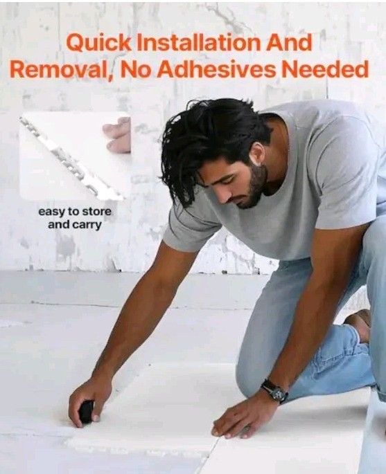 Flooring Set 12 in. x 12 in. 15 Pieces Polypropylene Interlocking Puzzle Tiles
