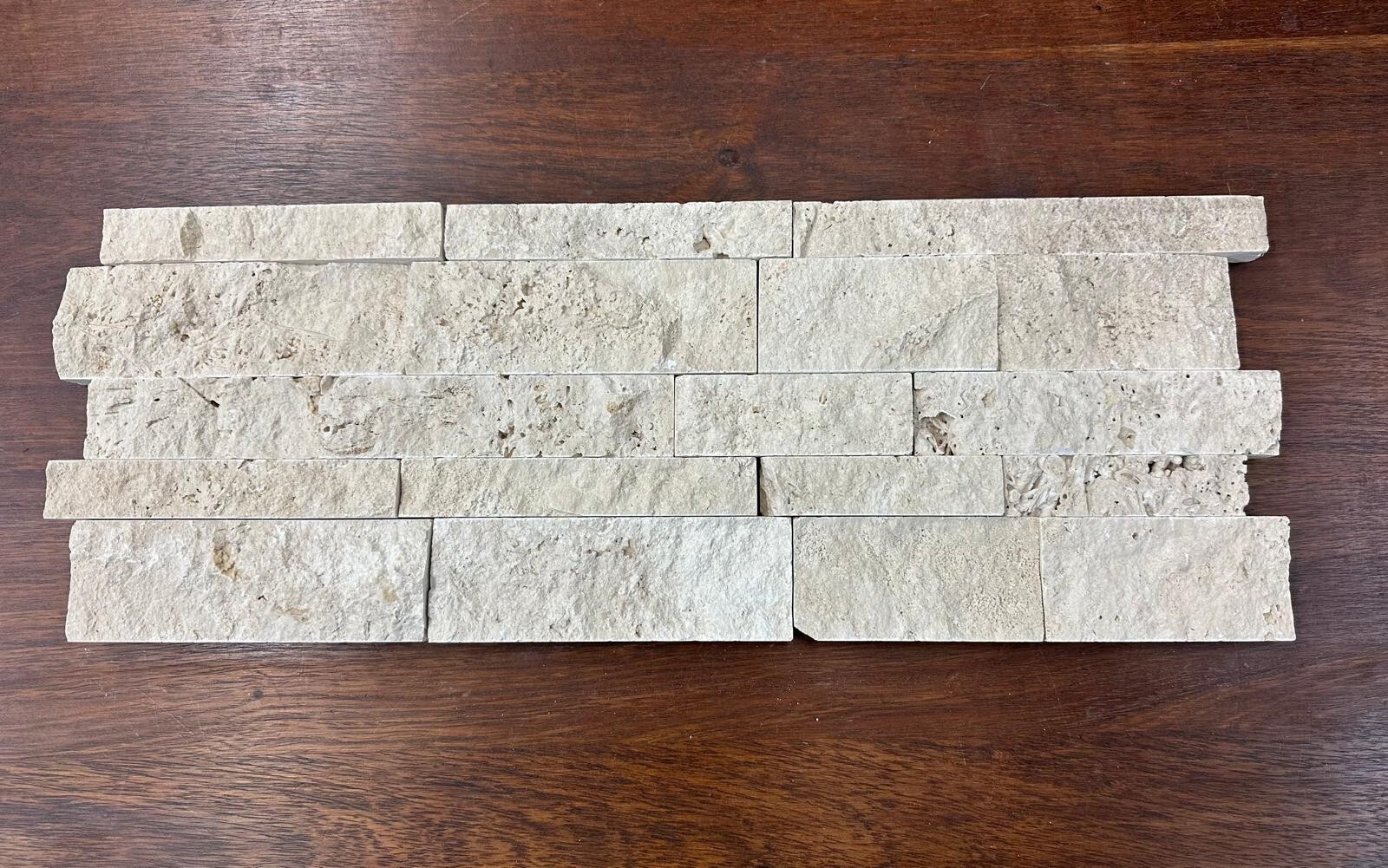 Ivory Travertine Stack Stone Ledger panel 7×20 – sample listing