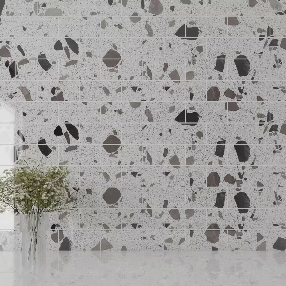 Silver Moonstone 3 In. X 6 In. X 8 Mm Glass Subway Tile (5 Sq. Ft./Case)