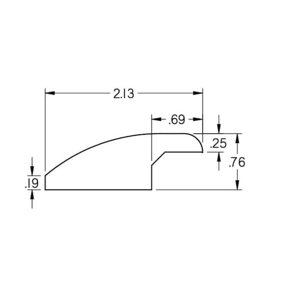 Hamlet 0.38 in. Thick x 2 in. Wide x 78 in. Length Wood Reducer Hardwood Trim
