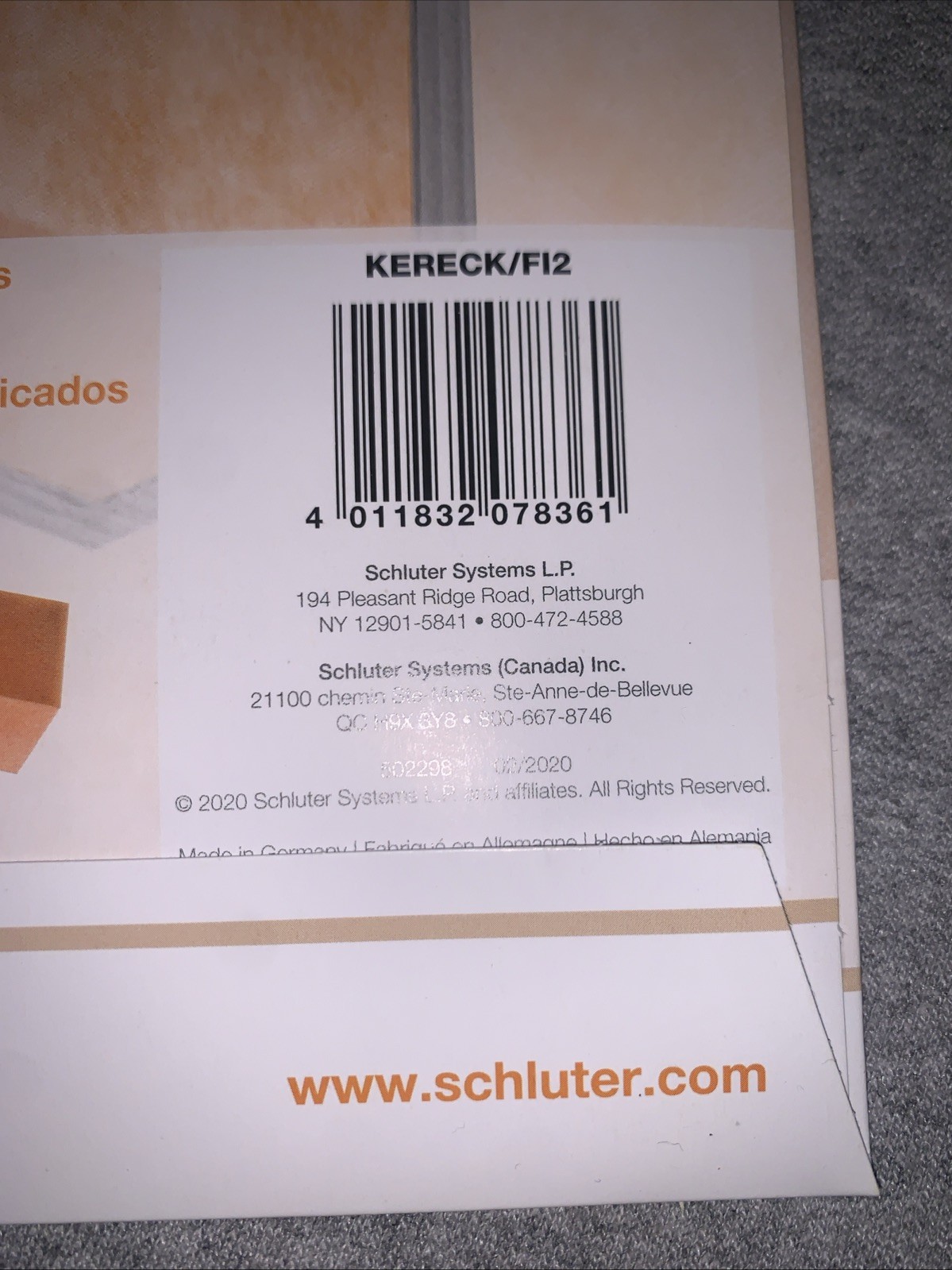 Schluter- KERDI Inside Corners, 1 Pack – 2 Pieces, KERECK/F12, New! Sealed!