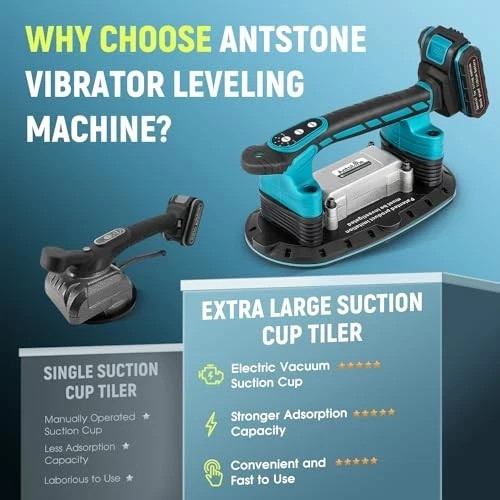 Tile Vibration Tool 283mm Suction Cup 882lbs/400kg, Handheld Tile Installation,.