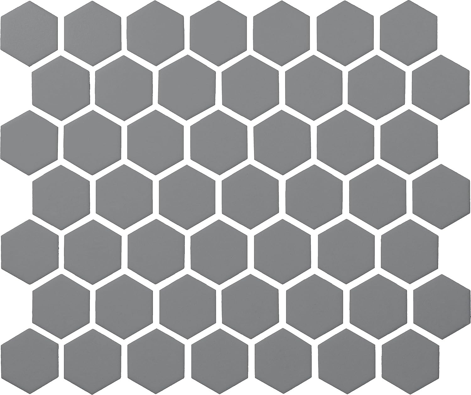 Elegant Matte Suede Gray 1.5″ Hexagon Mosaic Tiles – Tile Mart Collection