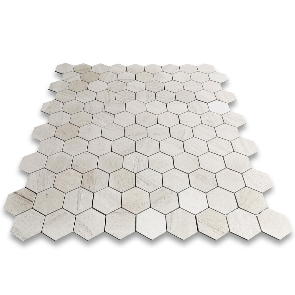 H34XH Moleanos Beige Golden Beach Limestone 4 inch Hexagon Mosaic Tile Honed