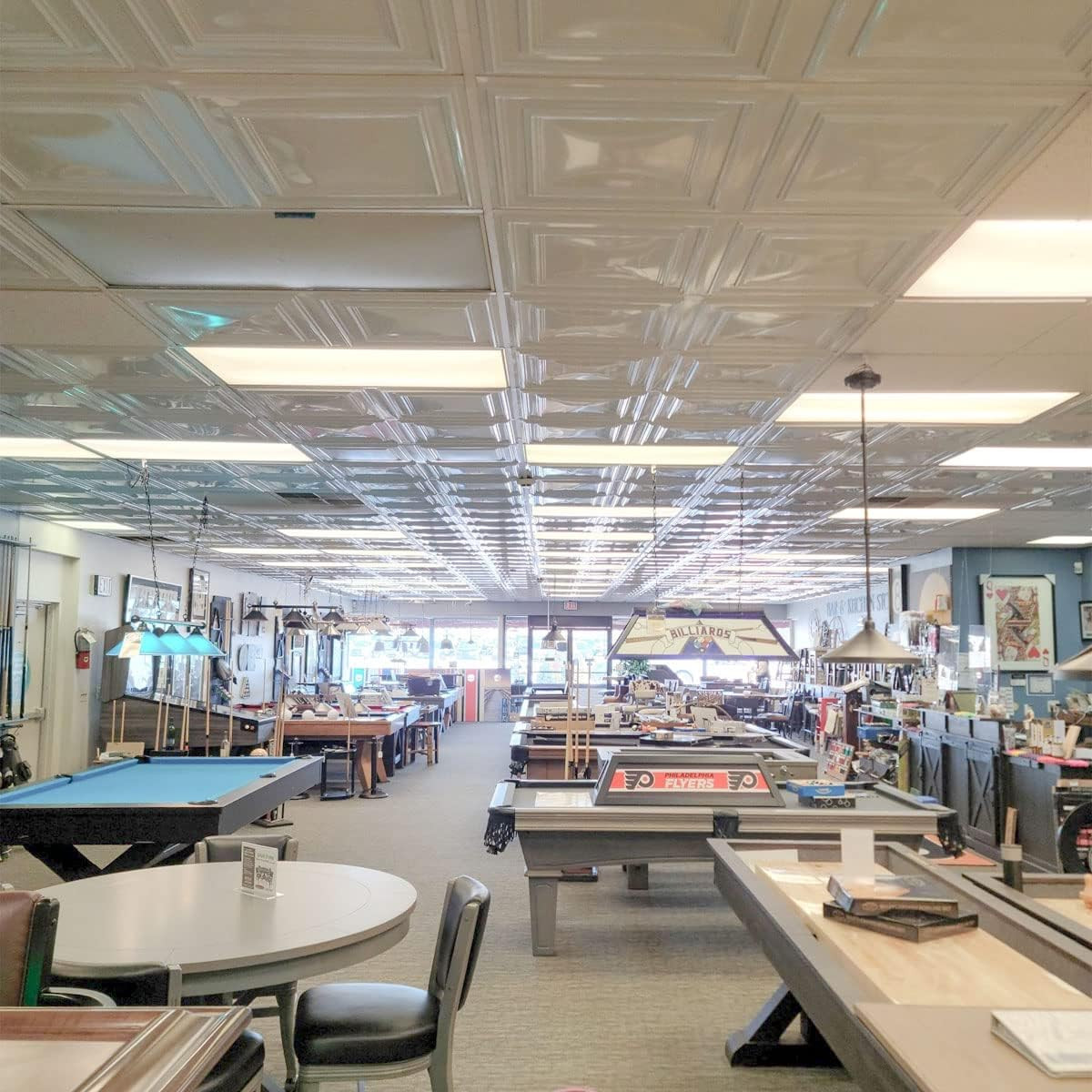 White PVC Lay-In Ceiling Tiles 2×2 Ft, 50 Pack for Quick Installation