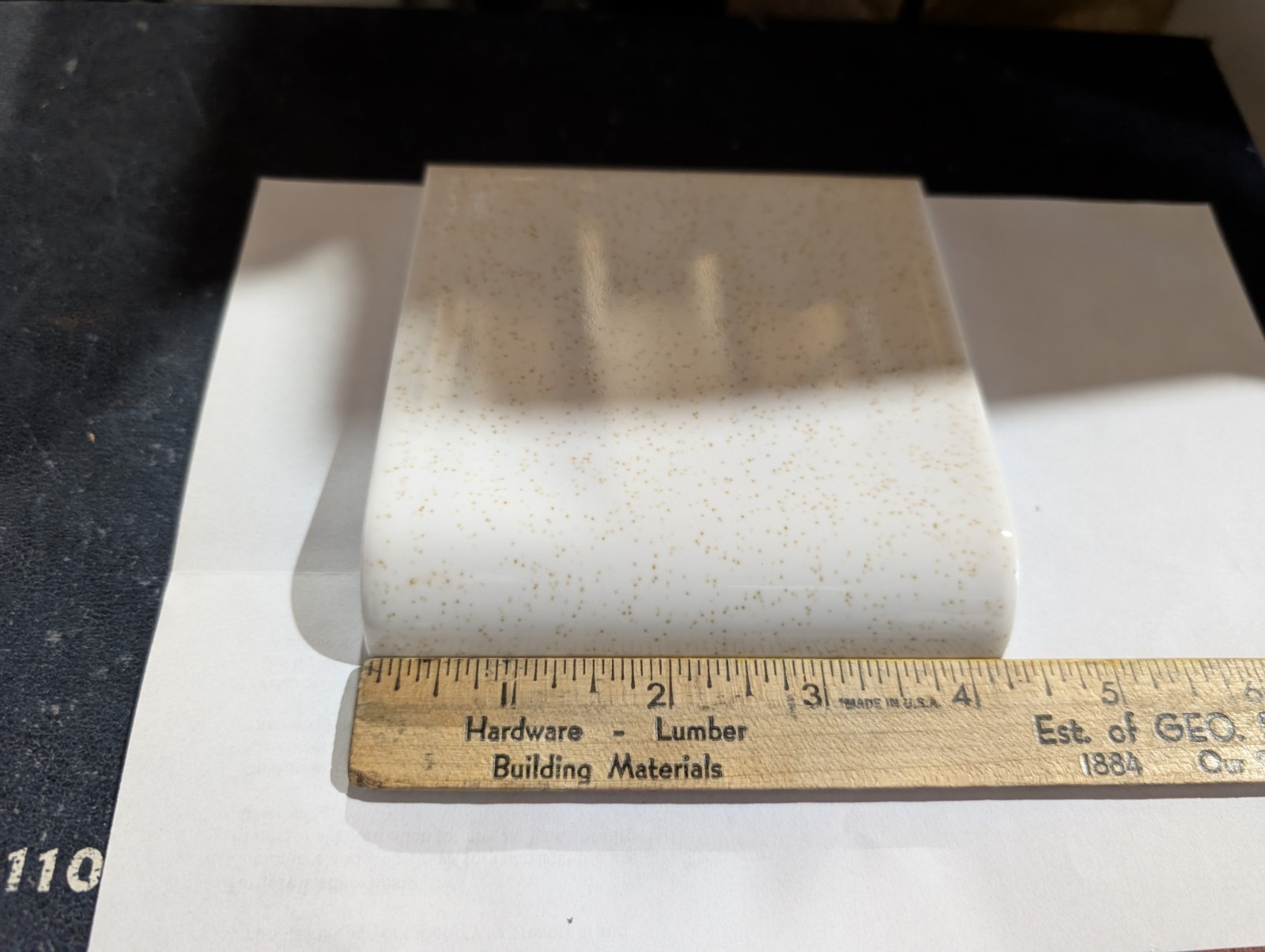 2 pcs American Olean Gloss Gold Mist #48 A4402 Ceramic Tile Mud Bullnose 4-1/4″