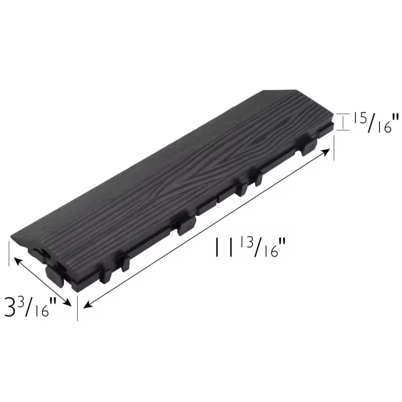 Design House Straight Edge Deck Trim 3×12 Modern Ebony 4-Pack