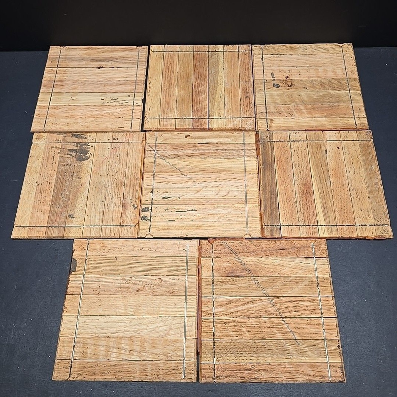 VTG Reclaimed 6″x6″ Oak Parquet 1 Floor Tile 5/16″ MCM Repair Craft Wood