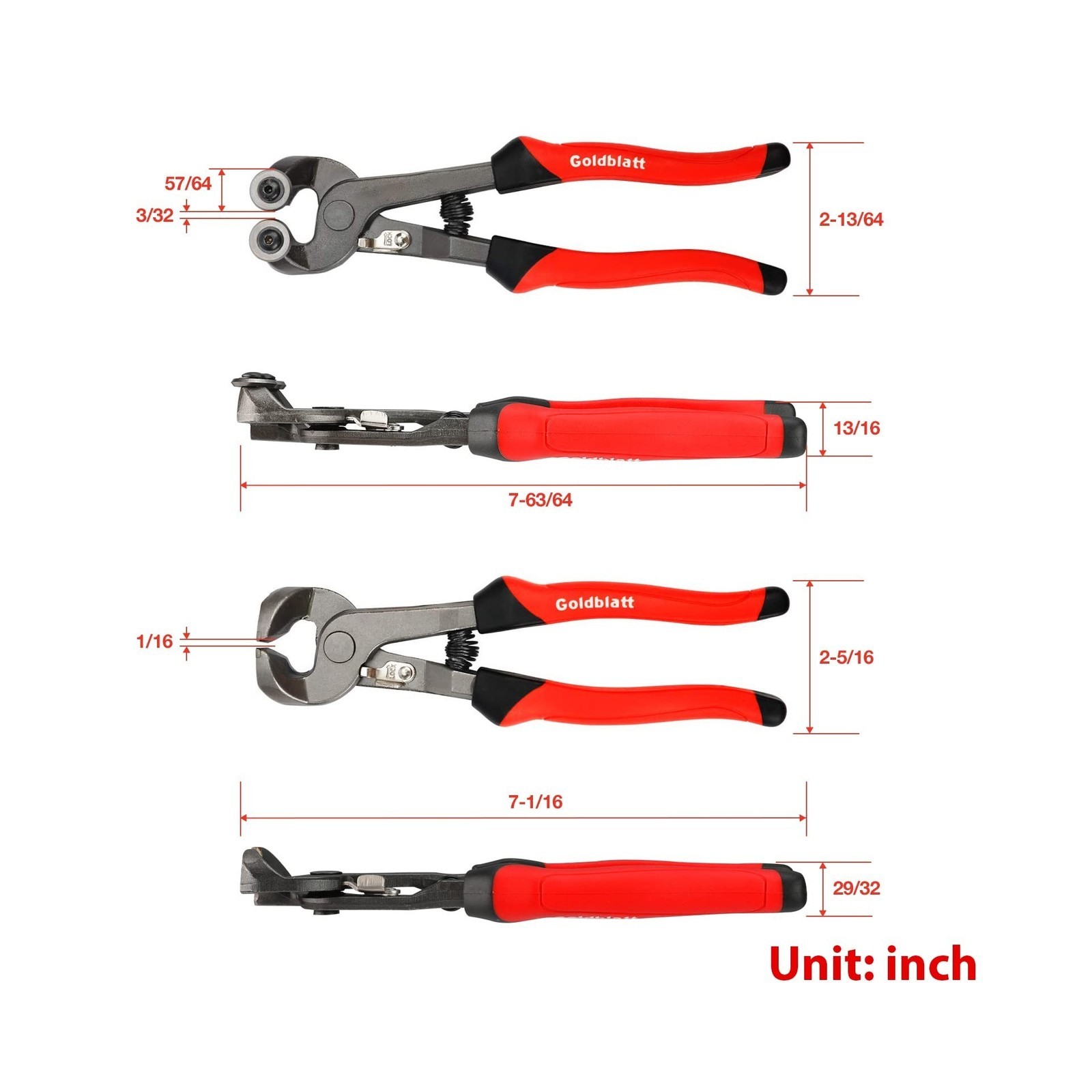 2-Piece Glass & Ceramic Tile Nipper Set, Wheeled & Heavy Duty Pliers